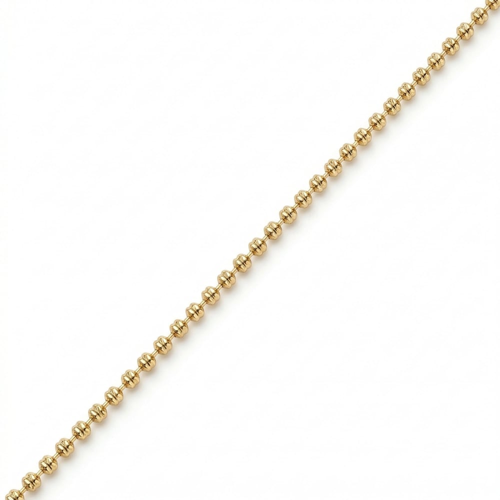 Mini Dorikalı Zincir Çelik Kolye - 14K Altın Kaplama - 45 cm / 1 mm