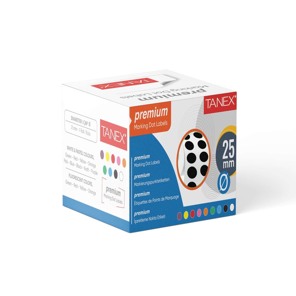 25 mm NOKTA ETİKETİ 2500 Lİ (TEKLİ KUTU)