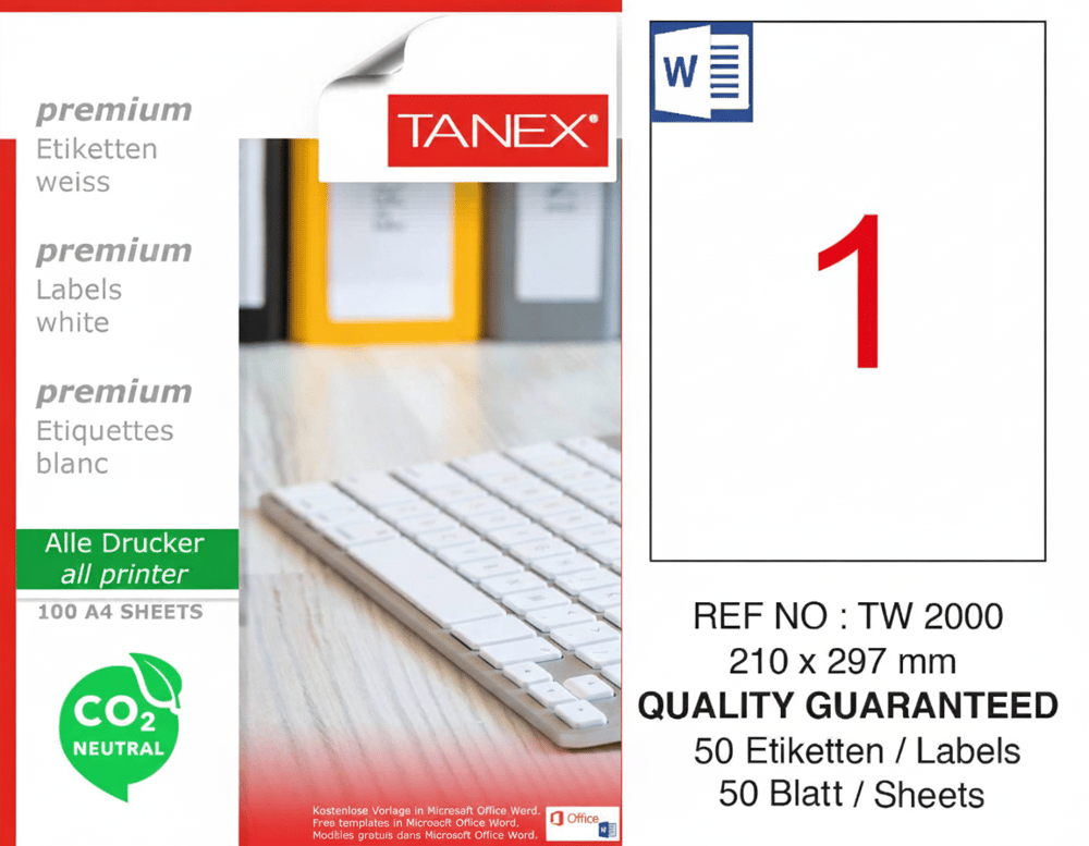 TW-2000 210x297 mm CARBON NEUTRAL LASER ETİKET 