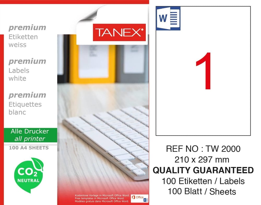 TW-2000 210x297 mm CARBON NEUTRAL LASER ETİKET 