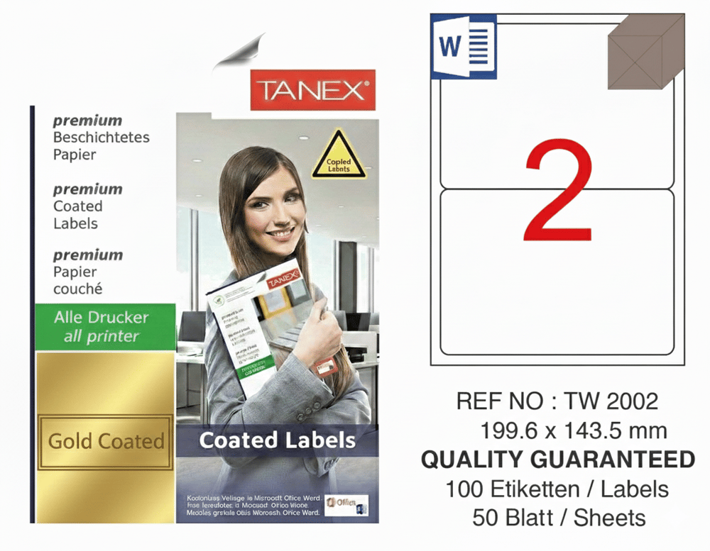 TW-2002 199,6x143,5 mm GOLD LASER ETİKET 