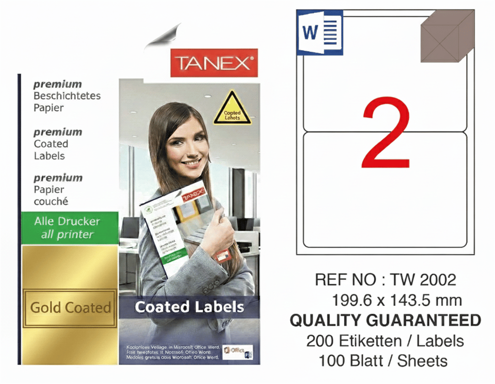 TW-2002 199,6x143,5 mm GOLD LASER ETİKET 