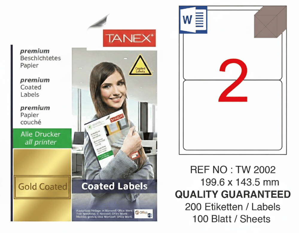TW-2002 199,6x143,5 mm GOLD LASER ETİKET 