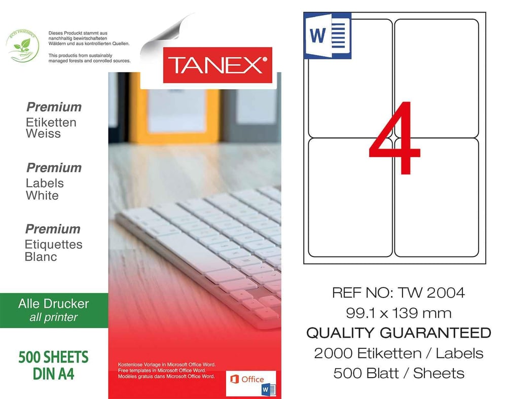 TW-2004 99,1x139 mm LASER ETİKET .