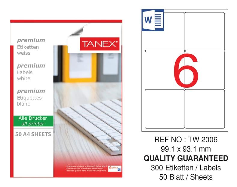 TW-2006 99,1x93,1 mm LASER ETİKET .