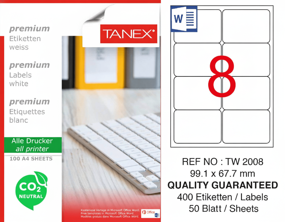 TW-2008 99,1x67,7 mm CARBON NEUTRAL LASER ETİKET 