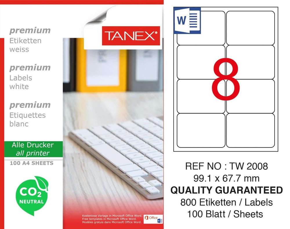 TW-2008 99,1x67,7 mm CARBON NEUTRAL LASER ETİKET 