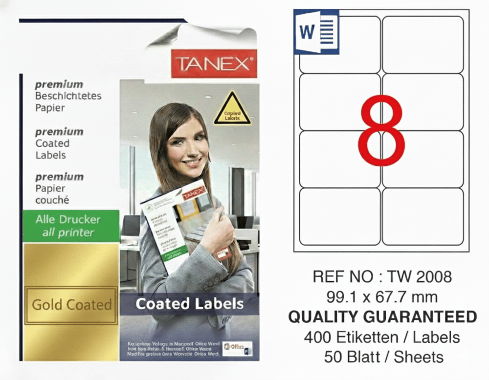 TW-2008 99,1x67,7 mm GOLD LASER ETİKET 