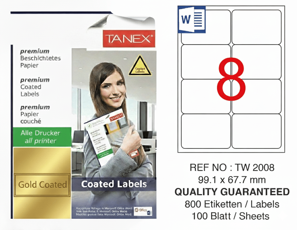 TW-2008 99,1x67,7 mm GOLD LASER ETİKET 