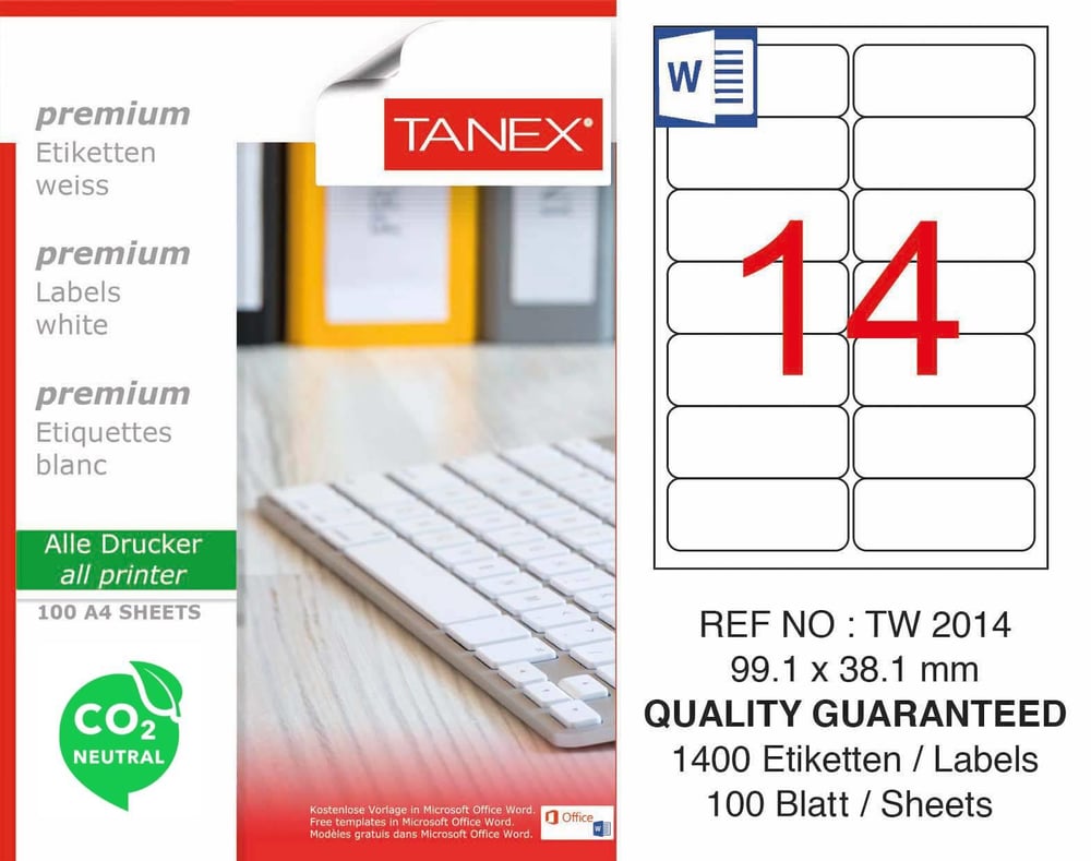 TW-2014 99,1x38,1 mm CARBON NEUTRAL LASER ETİKET 