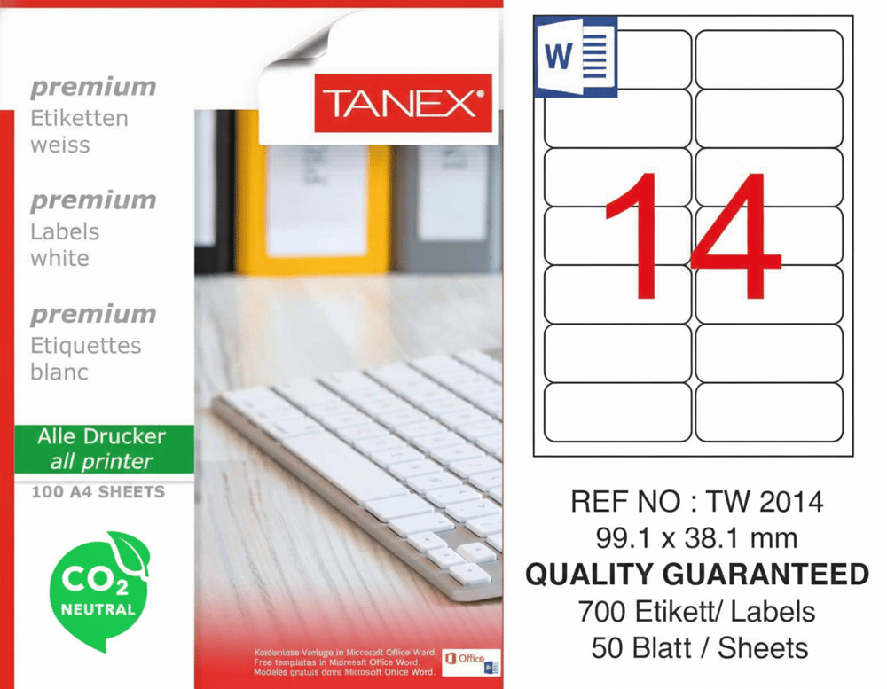 TW-2014 99,1x38,1 mm CARBON NEUTRAL LASER ETİKET 