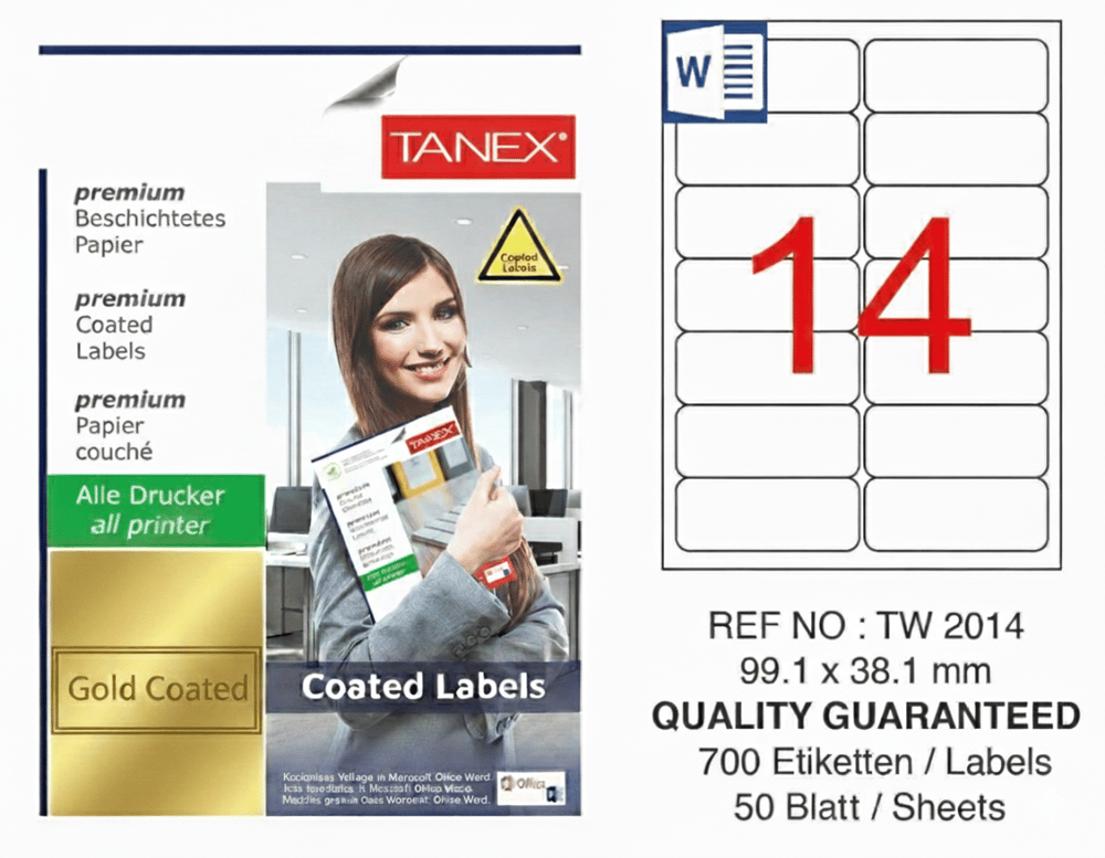 TW-2014 99,1x38,1 mm GOLD LASER ETİKET 