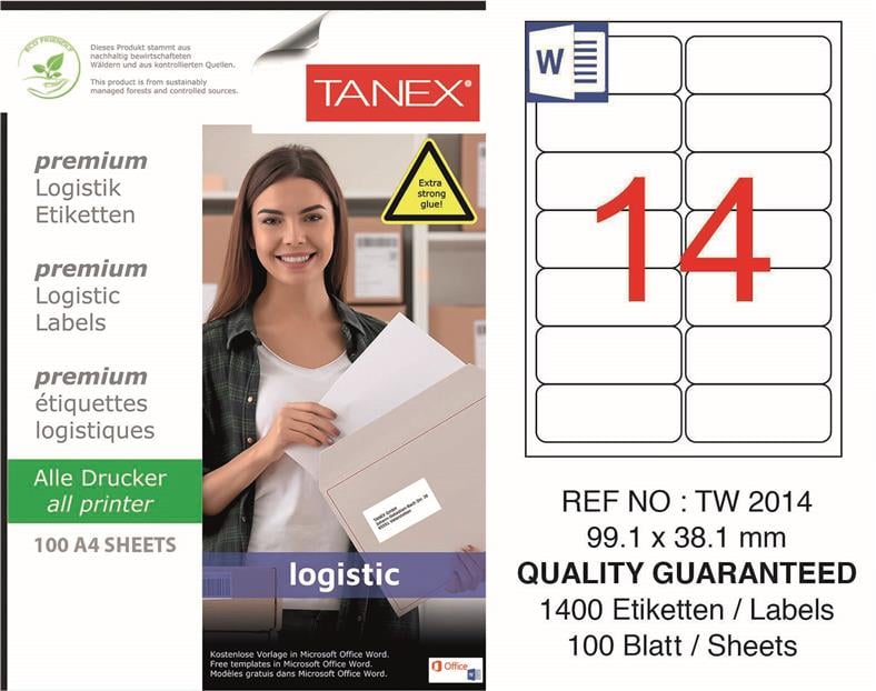 TW-2014 99,1x38,1 mm LOJİSTİK ETİKET 