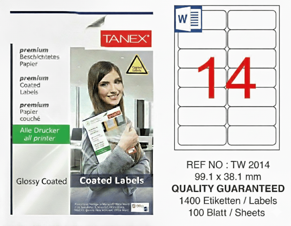 TW-2014 99,1x38,1 mm GLOSSY LASER ETİKET 