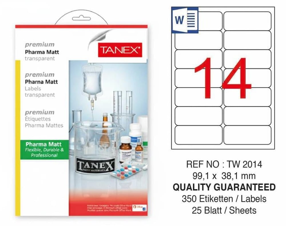TW-2014 99,1x38,1 mm PHARMA MATT LASER ETİKET 