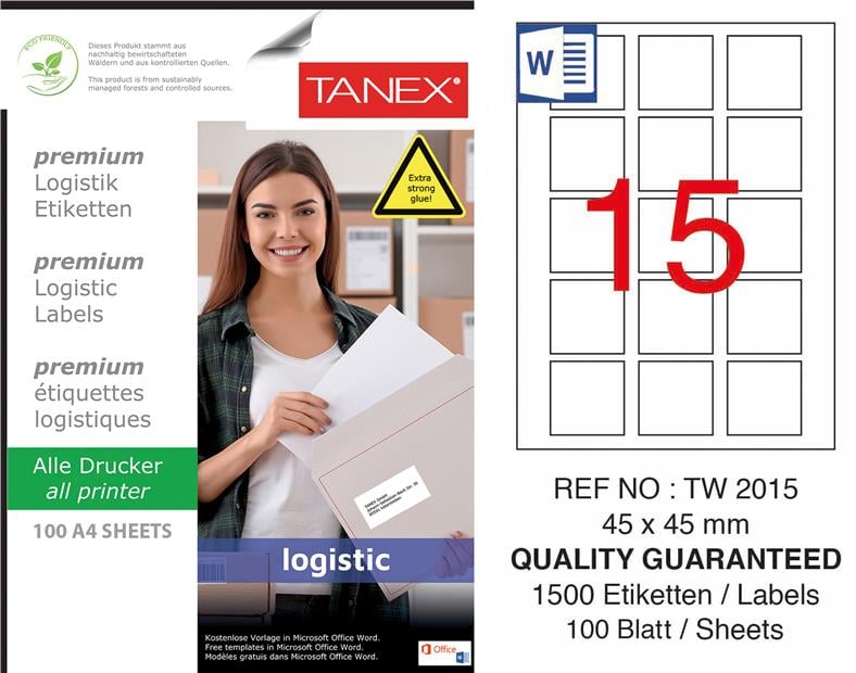 TW-2015 45x45 mm LOJİSTİK ETİKET 