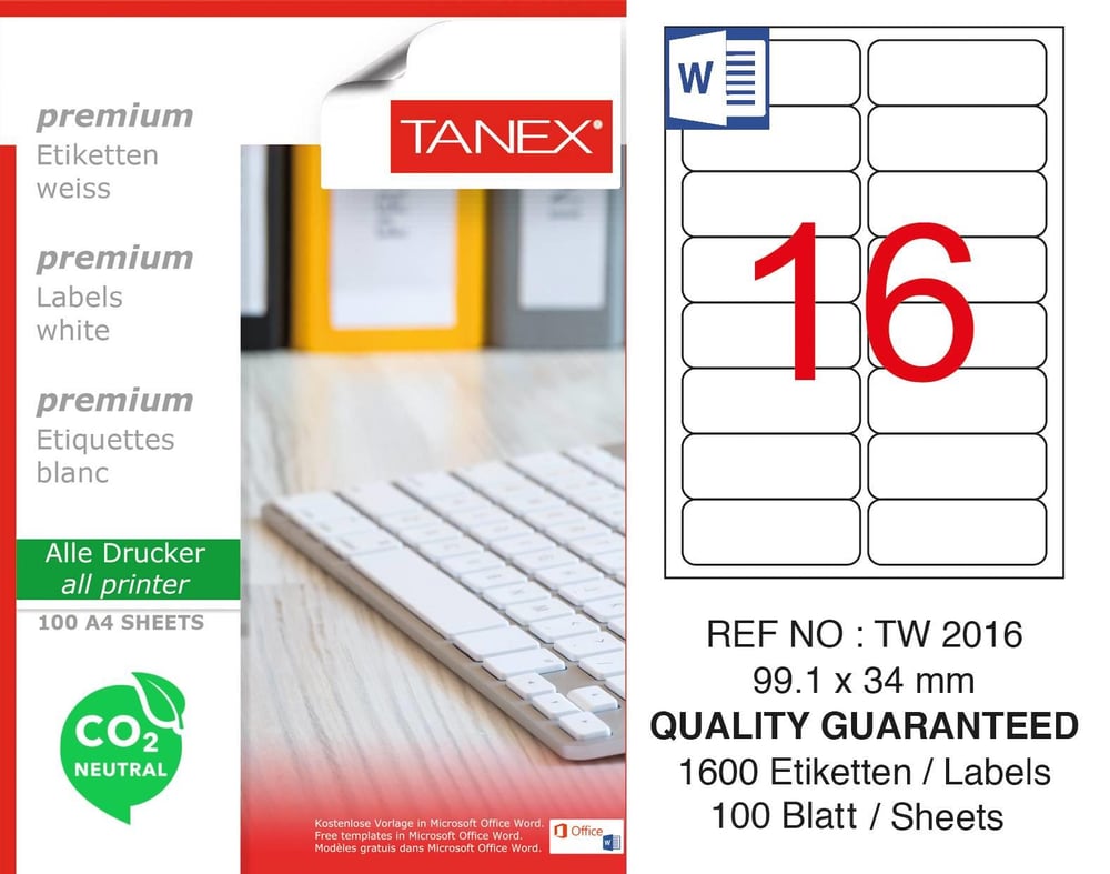 TW-2016 99,1x34 mm CARBON NEUTRAL LASER ETİKET 