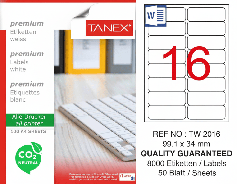 TW-2016 99,1x34 mm CARBON NEUTRAL LASER ETİKET 