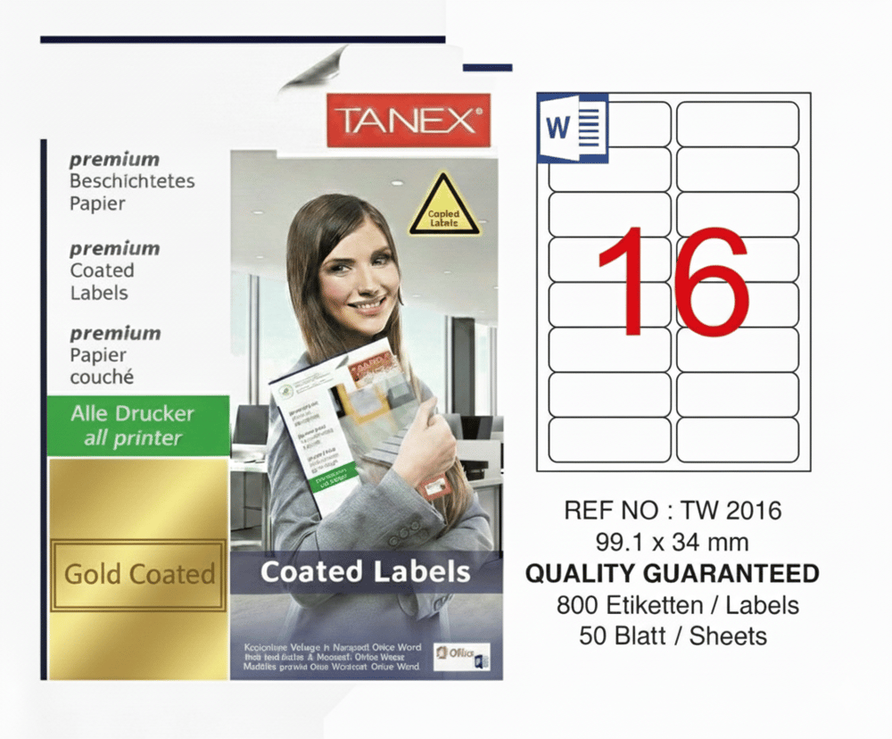 TW-2016 99,1x34 mm GOLD LASER ETİKET 