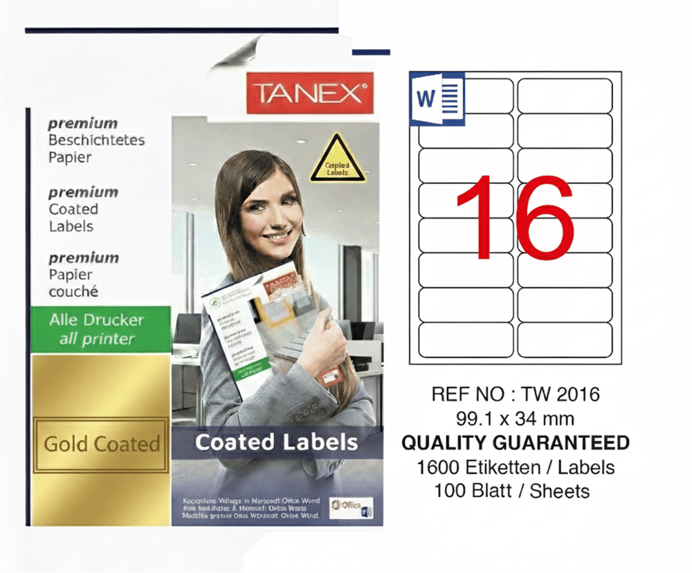 TW-2016 99,1x34 mm GOLD LASER ETİKET 
