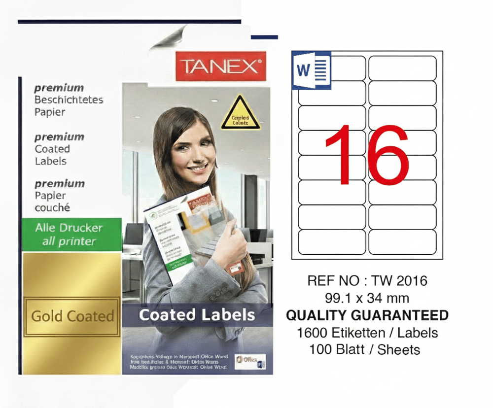 TW-2016 99,1x34 mm GOLD LASER ETİKET 