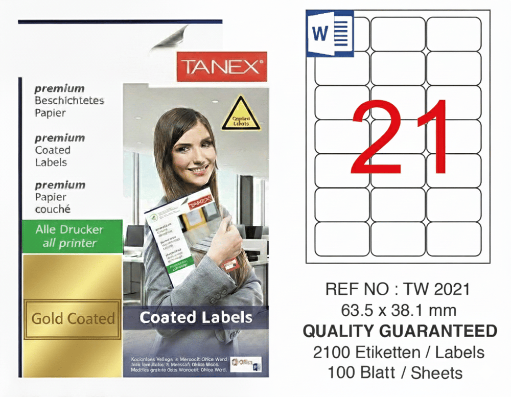 TW-2021 63,5x38,1 mm GOLD LASER ETİKET 