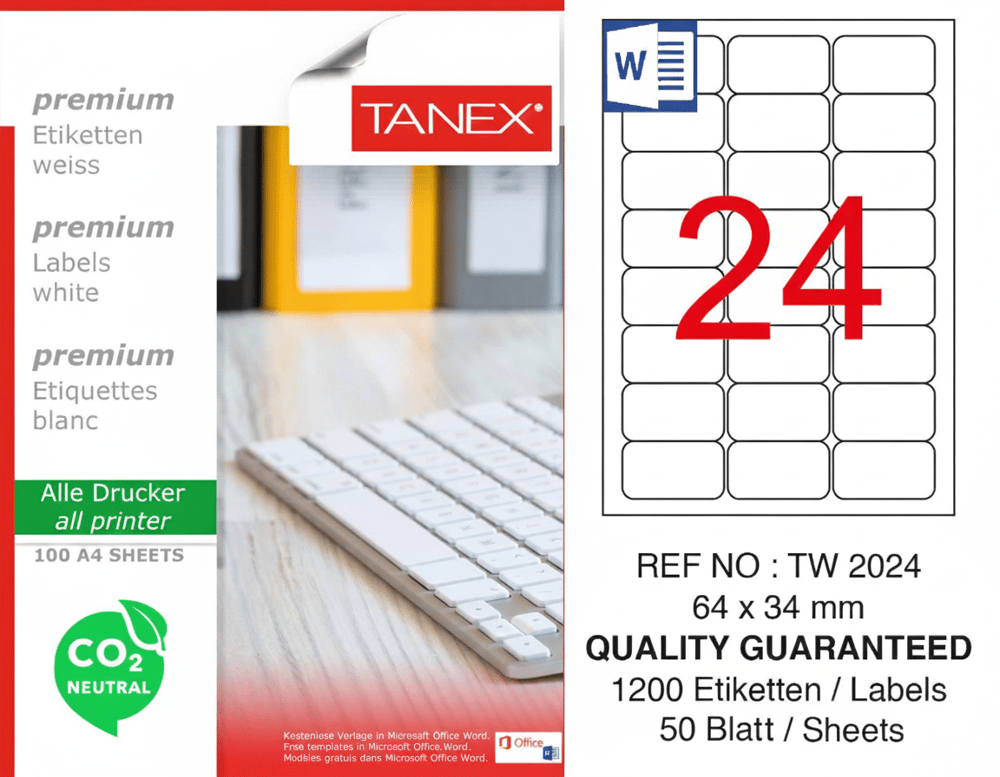 TW-2024 64x34 mm CARBON NEUTRAL LASER ETİKET 