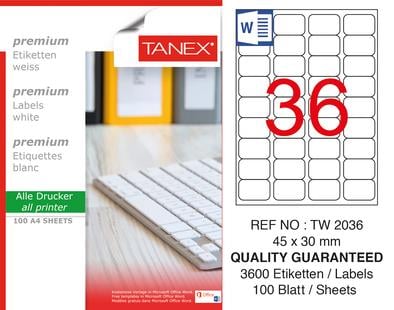 TW-2036 45x30 mm LASER ETİKET .