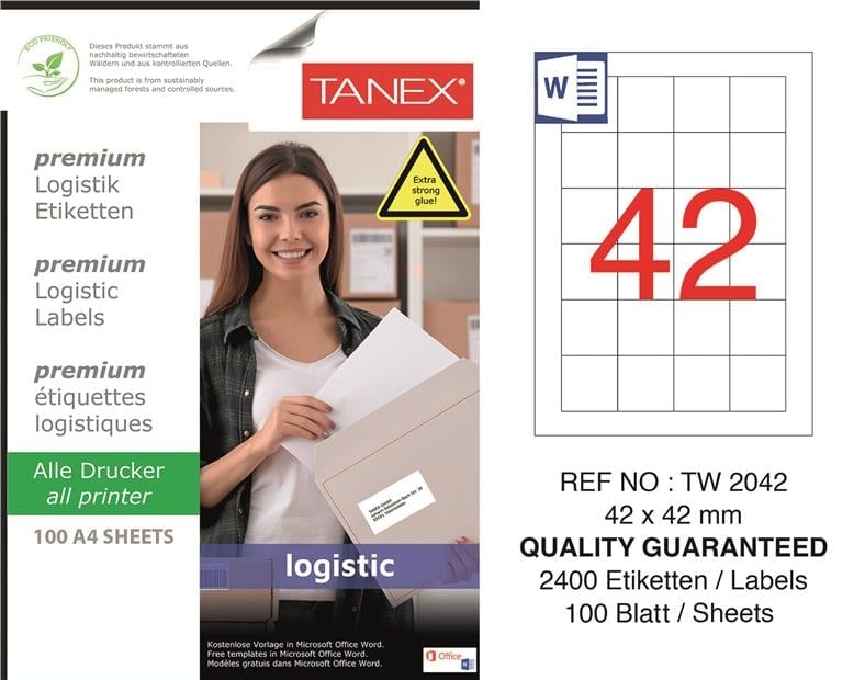 TW-2042 42x42 mm LOJİSTİK ETİKET 