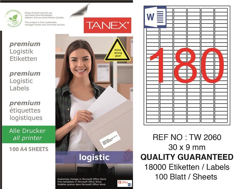 TW-2060 30x9 mm LOJİSTİK ETİKET 