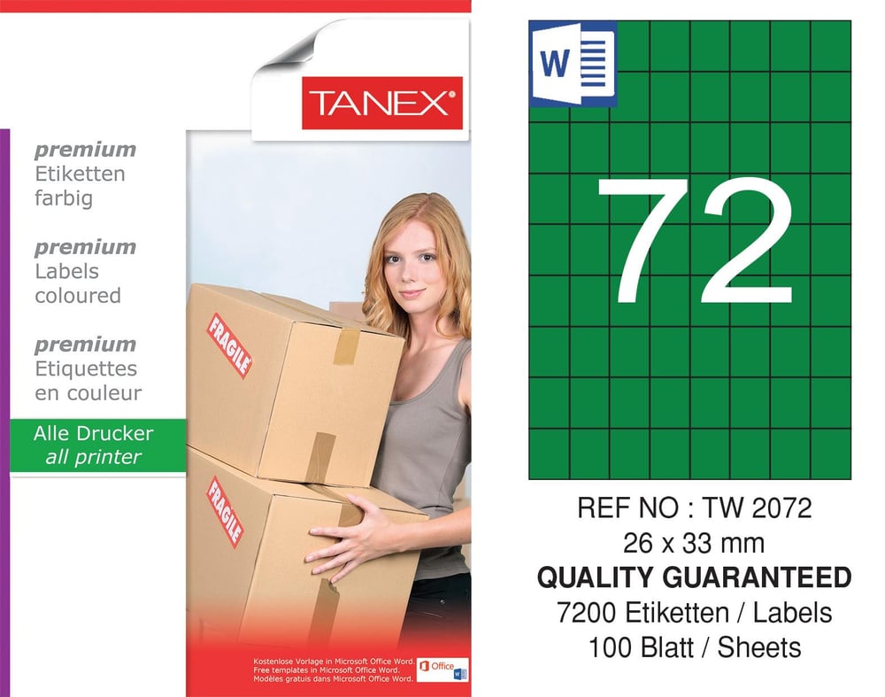TW-2072 26,25x33 mm YEŞİL LASER ETİKET 