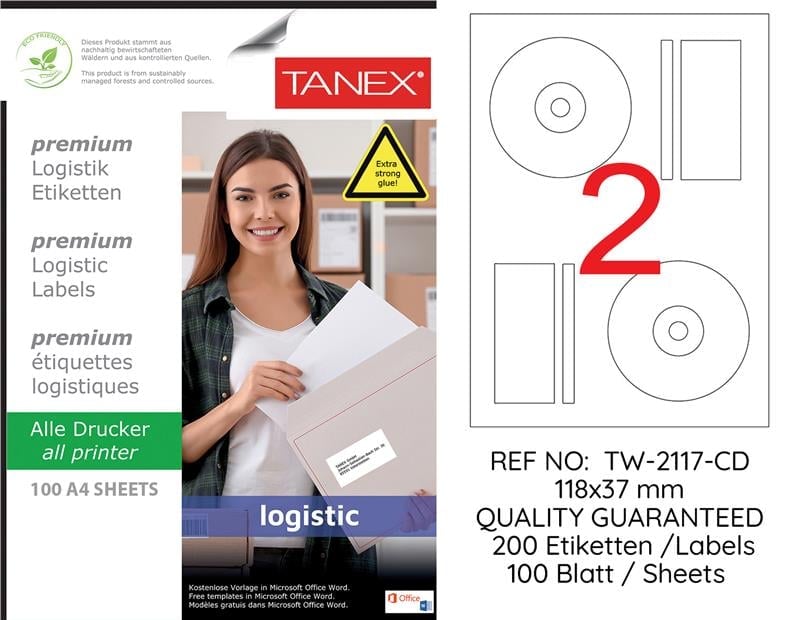 TW-2117 118x37 mm LOJİSTİK ETİKET 