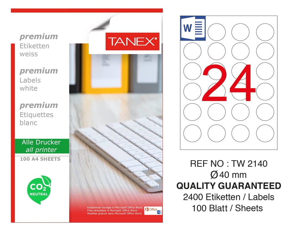 TW-2140 40 mm CARBON NEUTRAL LASER ETİKET 