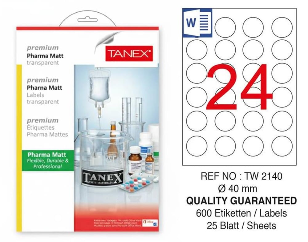 TW-2140 40 mm PHARMA MATT LASER ETİKET 