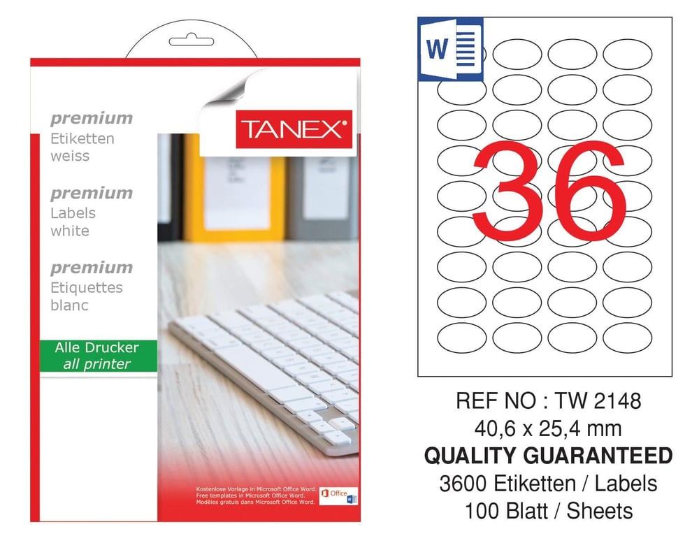 TW-2148 40,6x25,4 mm LASER ETİKET .