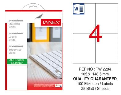 TW-2204 105x148,5 mm LASER ETİKET .