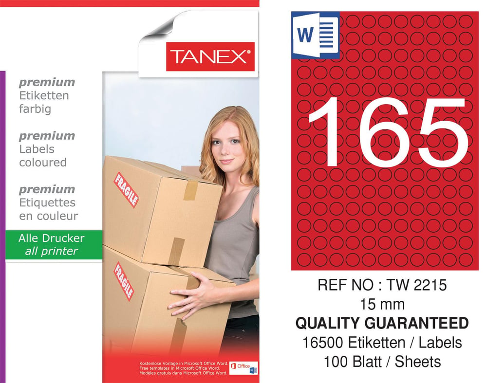 TW-2215 15 mm KIRMIZI LASER ETİKET 