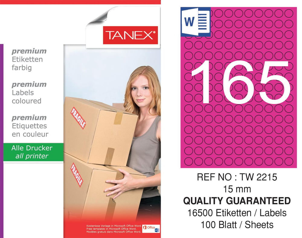 TW-2215 15 mm PEMBE LASER ETİKET 
