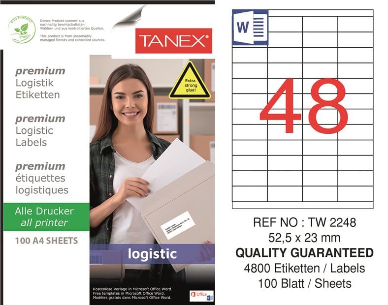 TW-2248 52,5x23 mm LOJİSTİK ETİKET 