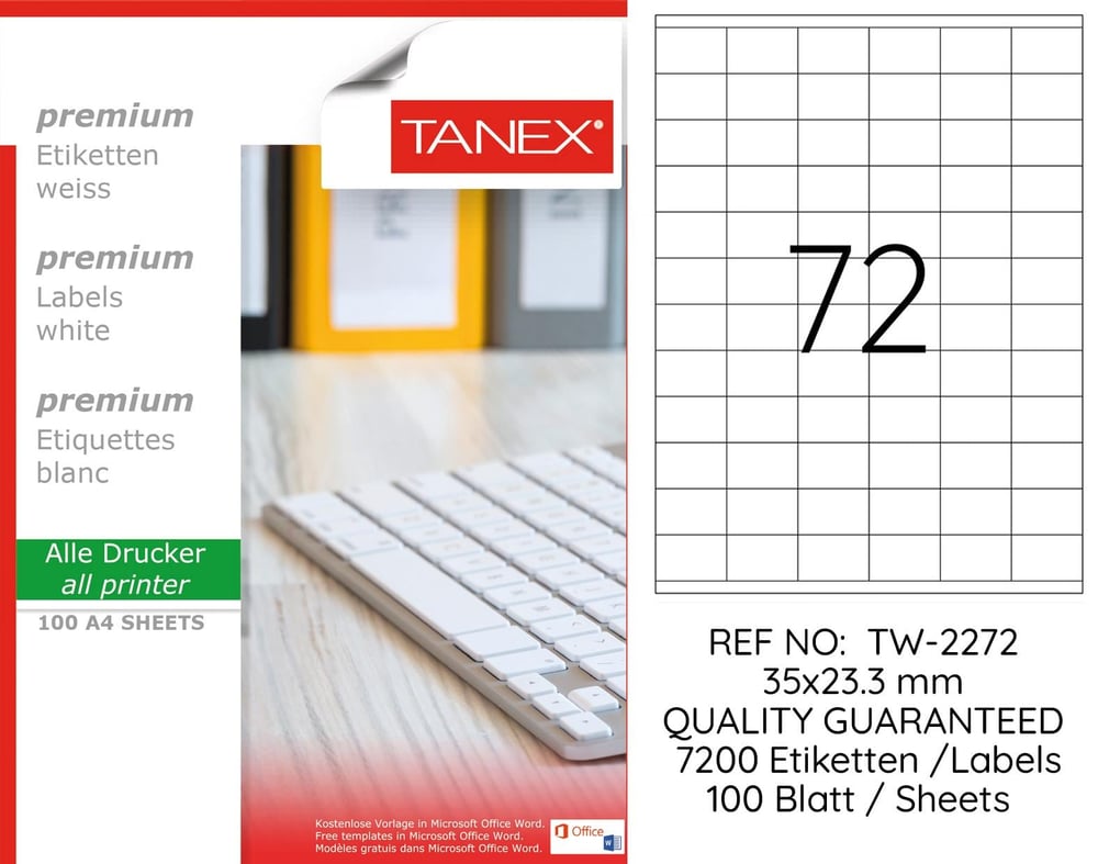 TW-2272 35x23,3 mm LASER ETİKET .