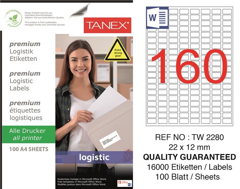TW-2280 22x12 mm LOJİSTİK ETİKET 