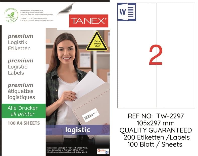 TW-2297 105x297 mm LOJİSTİK ETİKET 