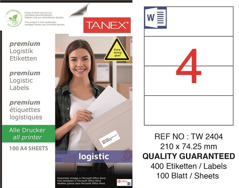 TW-2404 210x74,25 mm LOJİSTİK ETİKET 