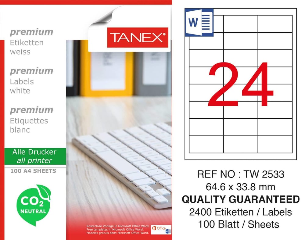 TW-2533 64,6x33,8 mm CARBON NEUTRAL LASER ETİKET 
