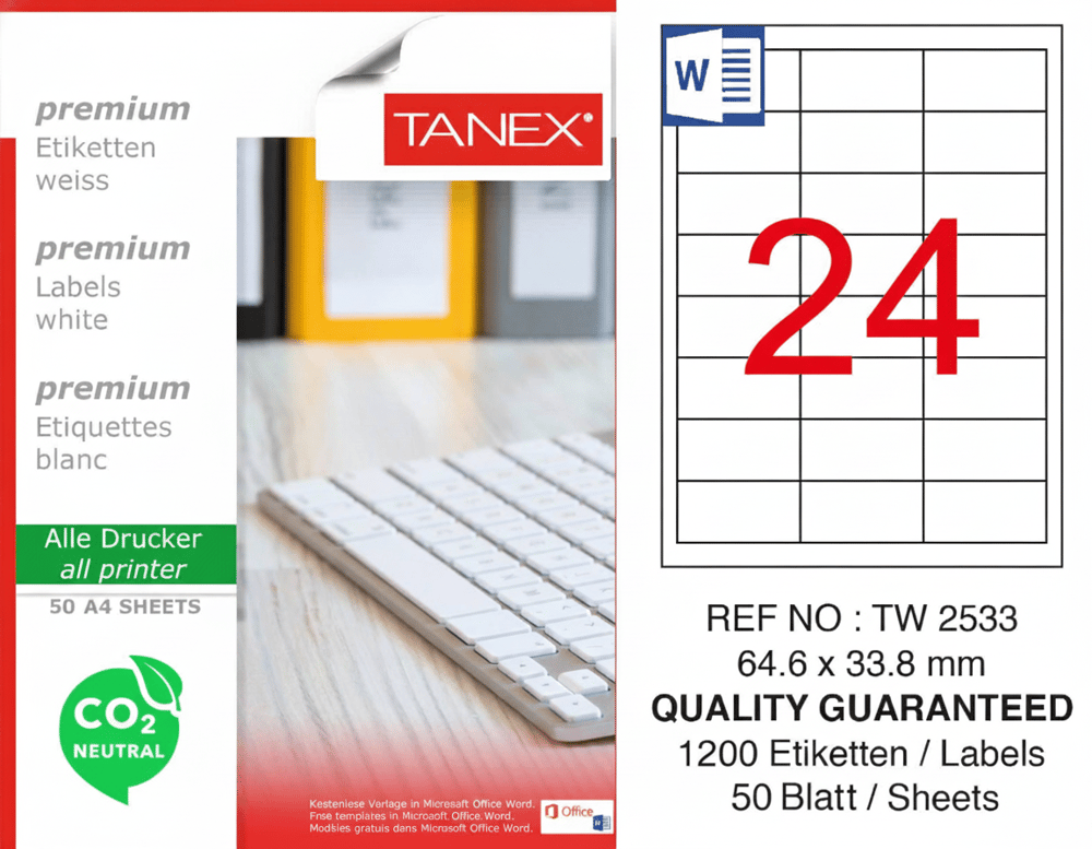 TW-2533 64,6x33,8 mm CARBON NEUTRAL LASER ETİKET 