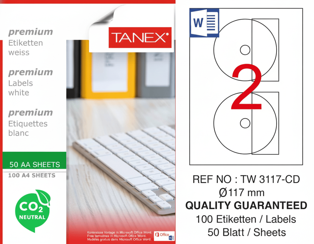 TW-3117 117 mm CARBON NEUTRAL LASER ETİKET 