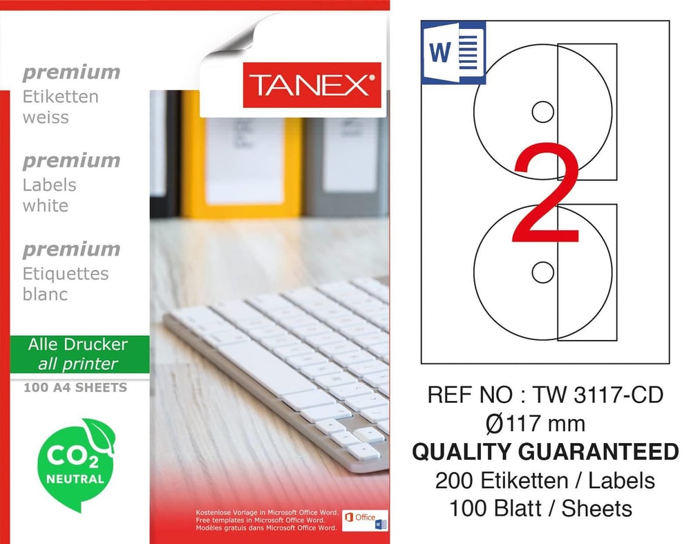 TW-3117 117 mm CARBON NEUTRAL LASER ETİKET 