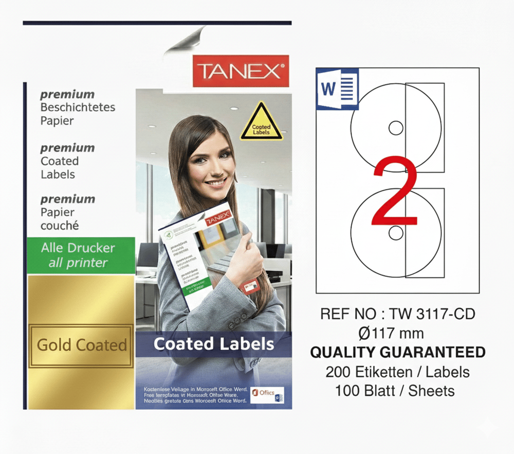 TW-3117 117 mm GOLD LASER ETİKET 