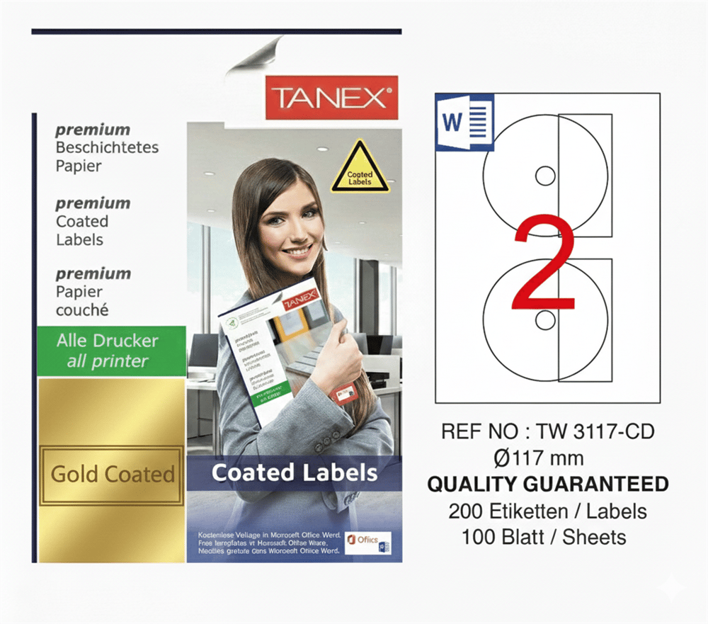 TW-3117 117 mm GOLD LASER ETİKET 
