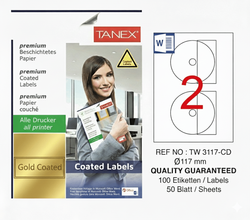 TW-3117 117 mm GOLD LASER ETİKET 